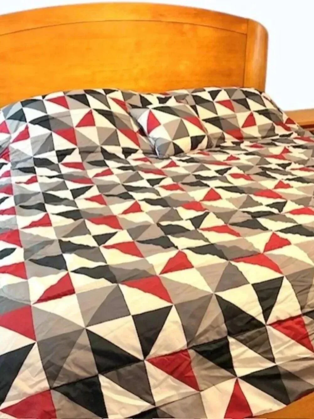 Reversible Comforter Geometric Triangles King Size